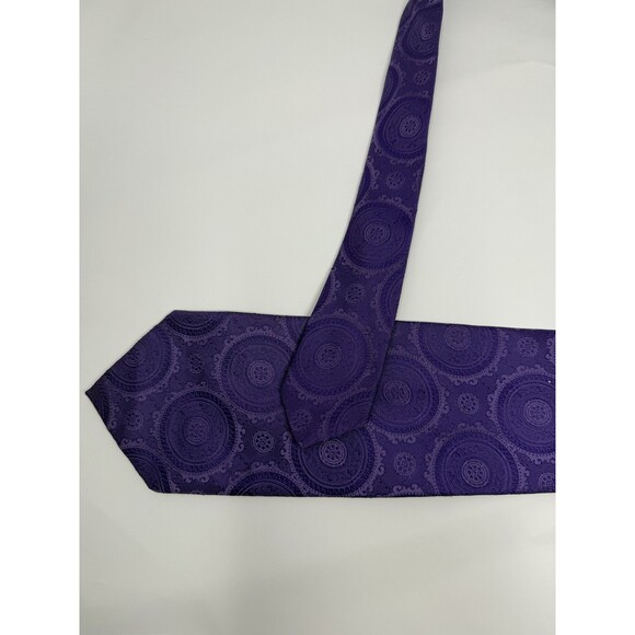 Vintage Gimbels Tie Mens Purple Paisley Silk Neckwear Prince Igor Burma 70s 80s - Picture 5 of 5